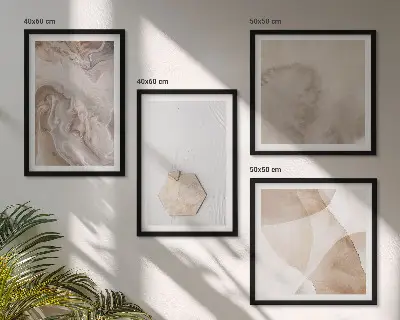 Set posters met lijst geïnspireerd door abstracte natuur