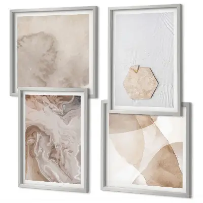 Set posters met lijst geïnspireerd door abstracte natuur