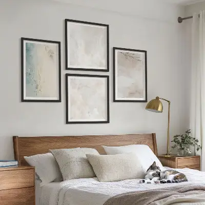 Meerluik in lijst met textuur van een aquarelverfschilderij