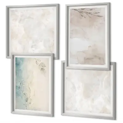 Meerluik in lijst met textuur van een aquarelverfschilderij
