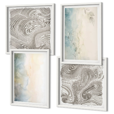 Set van posters met lijst Fijne aquarelkartons