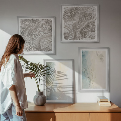 Set van posters met lijst Fijne aquarelkartons