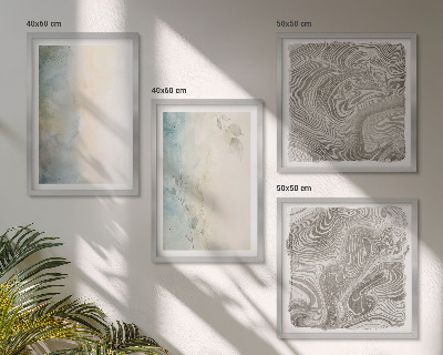 Set van posters met lijst Fijne aquarelkartons
