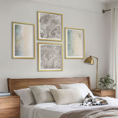 Set van posters met lijst Fijne aquarelkartons