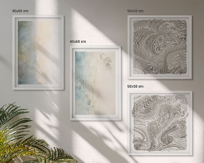 Set van posters met lijst Fijne aquarelkartons