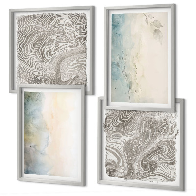 Set van posters met lijst Fijne aquarelkartons