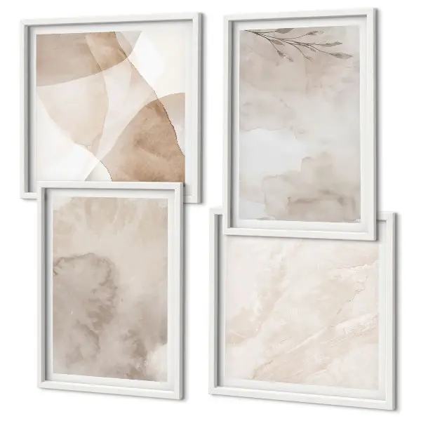 Aquarelverf met boho-texturen meerluik in lijst
