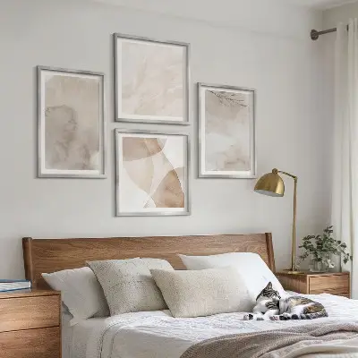 Aquarelverf met boho-texturen meerluik in lijst