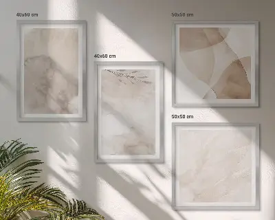 Aquarelverf met boho-texturen meerluik in lijst