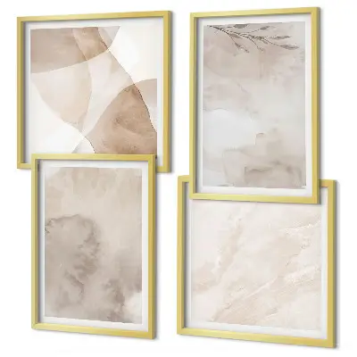 Aquarelverf met boho-texturen meerluik in lijst