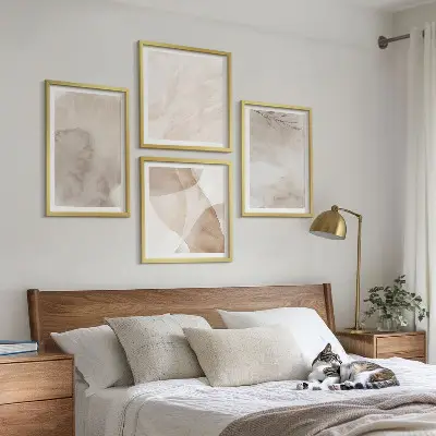 Aquarelverf met boho-texturen meerluik in lijst