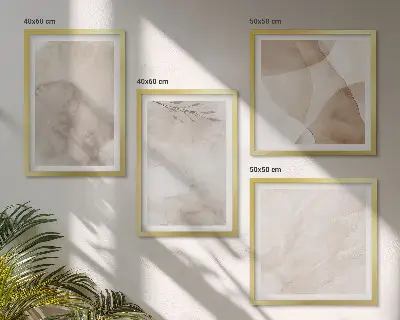 Aquarelverf met boho-texturen meerluik in lijst