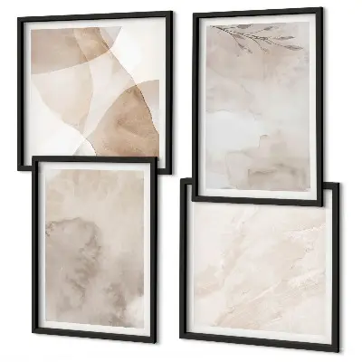 Aquarelverf met boho-texturen meerluik in lijst