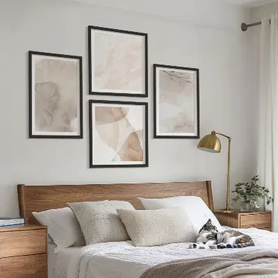 Aquarelverf met boho-texturen meerluik in lijst