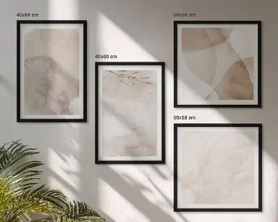 Aquarelverf met boho-texturen meerluik in lijst