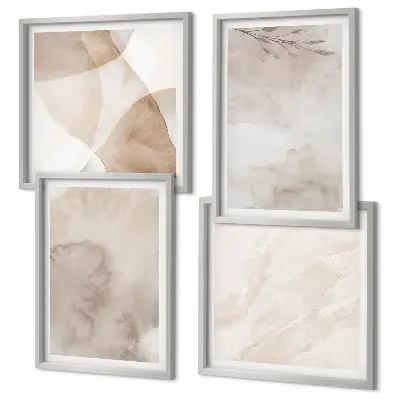 Aquarelverf met boho-texturen meerluik in lijst