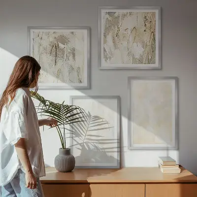 Set van posters met lijst met helder textuurverfdesign