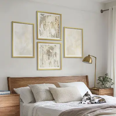 Set van posters met lijst met helder textuurverfdesign