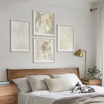 Set van posters met lijst met helder textuurverfdesign
