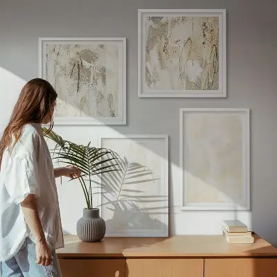 Set van posters met lijst met helder textuurverfdesign