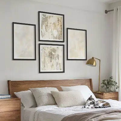 Set van posters met lijst met helder textuurverfdesign