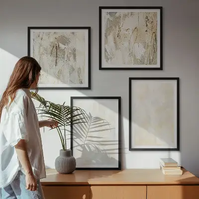 Set van posters met lijst met helder textuurverfdesign