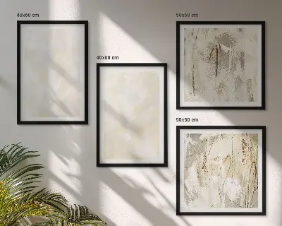 Set van posters met lijst met helder textuurverfdesign