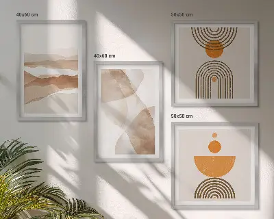 Meerluik in lijst met structuren, tinten en minimalisme
