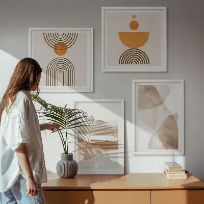 Meerluik in lijst met structuren, tinten en minimalisme