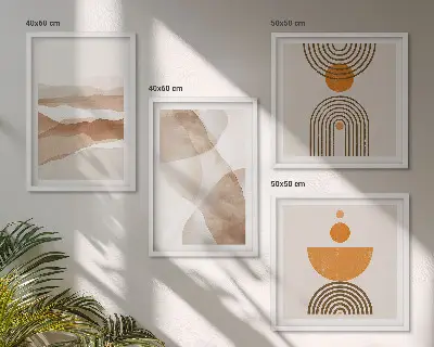 Meerluik in lijst met structuren, tinten en minimalisme