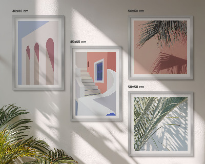 Set van posters met lijst Illustraties van stadsarchitectuur