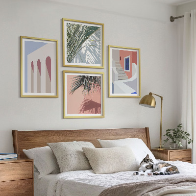 Set van posters met lijst Illustraties van stadsarchitectuur