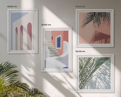Set van posters met lijst Illustraties van stadsarchitectuur
