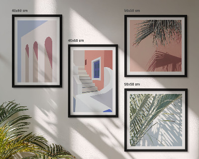 Set van posters met lijst Illustraties van stadsarchitectuur