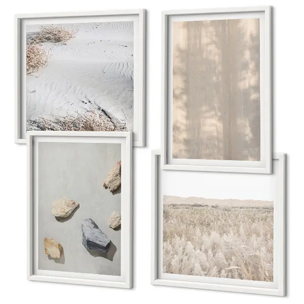 Set posters met lijst Boho natuurlijke texturen set met ingelijste posters in boho natuurlijke texturen