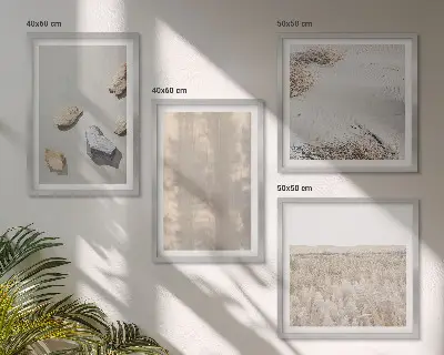 Set posters met lijst Boho natuurlijke texturen set met ingelijste posters in boho natuurlijke texturen