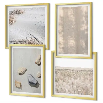 Set posters met lijst Boho natuurlijke texturen set met ingelijste posters in boho natuurlijke texturen