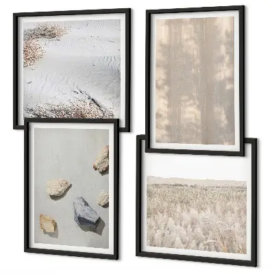Set posters met lijst Boho natuurlijke texturen set met ingelijste posters in boho natuurlijke texturen