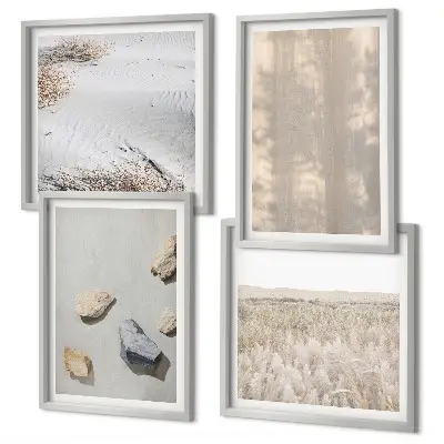 Set posters met lijst Boho natuurlijke texturen set met ingelijste posters in boho natuurlijke texturen