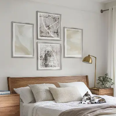 Minimalistische verftextuur meerluik in lijst