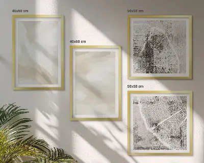 Minimalistische verftextuur meerluik in lijst