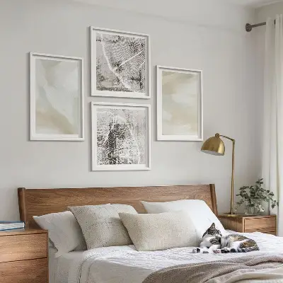 Minimalistische verftextuur meerluik in lijst