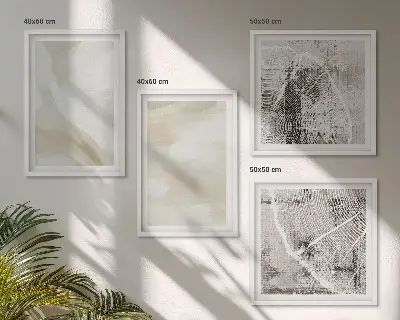 Minimalistische verftextuur meerluik in lijst
