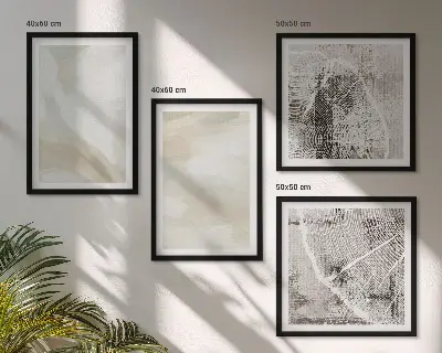 Minimalistische verftextuur meerluik in lijst