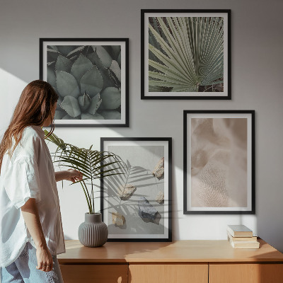 Meerluik in lijst Stenen, hout, stoffen, texturen