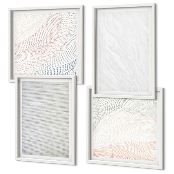 Set van posters met lijst Heldere structuren, zandpatronen