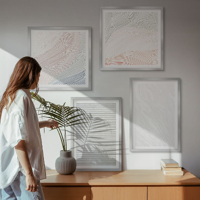 Set van posters met lijst Heldere structuren, zandpatronen