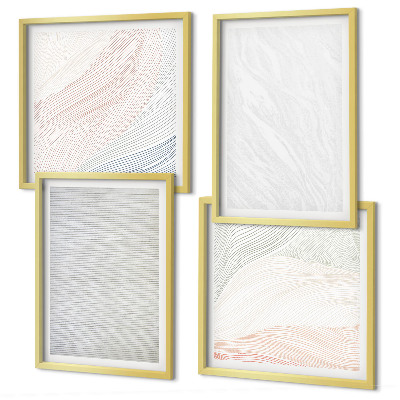 Set van posters met lijst Heldere structuren, zandpatronen