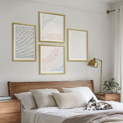 Set van posters met lijst Heldere structuren, zandpatronen