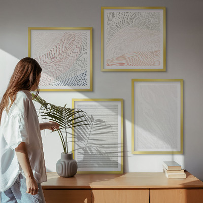 Set van posters met lijst Heldere structuren, zandpatronen